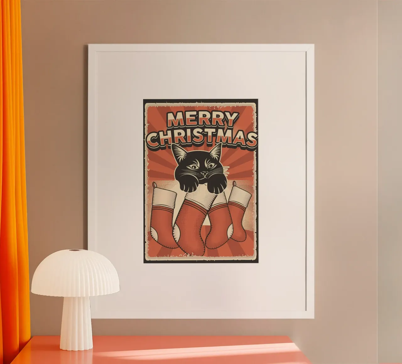 Calcetines Felinos Feliz Navidad hahnemühle de Monique A Hooper
