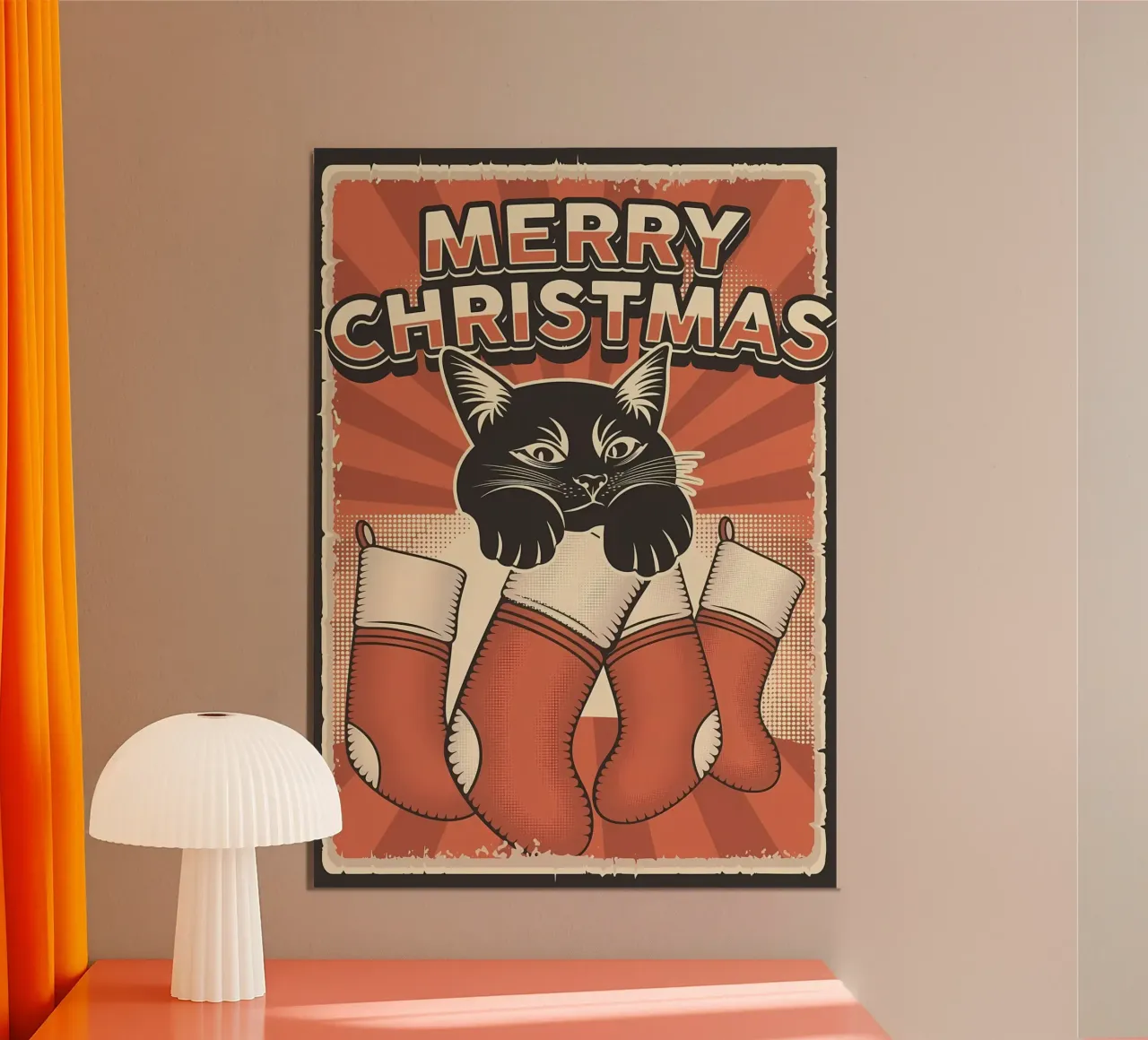 Calcetines Felinos Feliz Navidad hahnemühle de Monique A Hooper