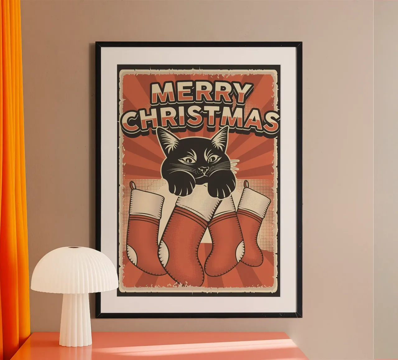 Calcetines Felinos Feliz Navidad hahnemühle de Monique A Hooper