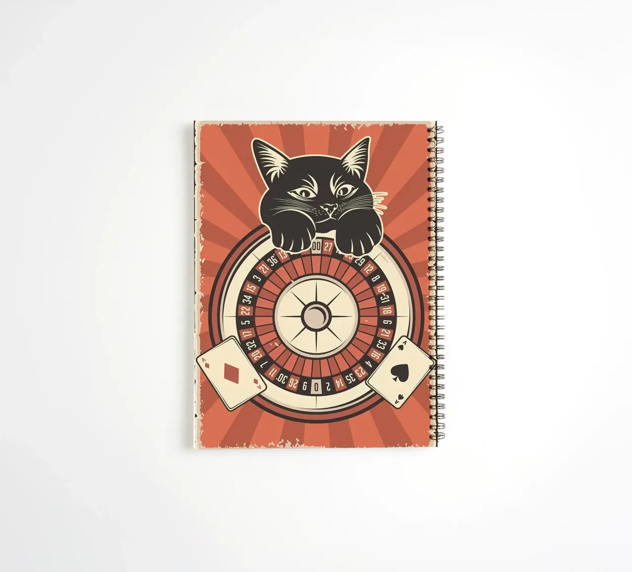 Cat Roulette Wheel spiral notebook by Monique A Hooper