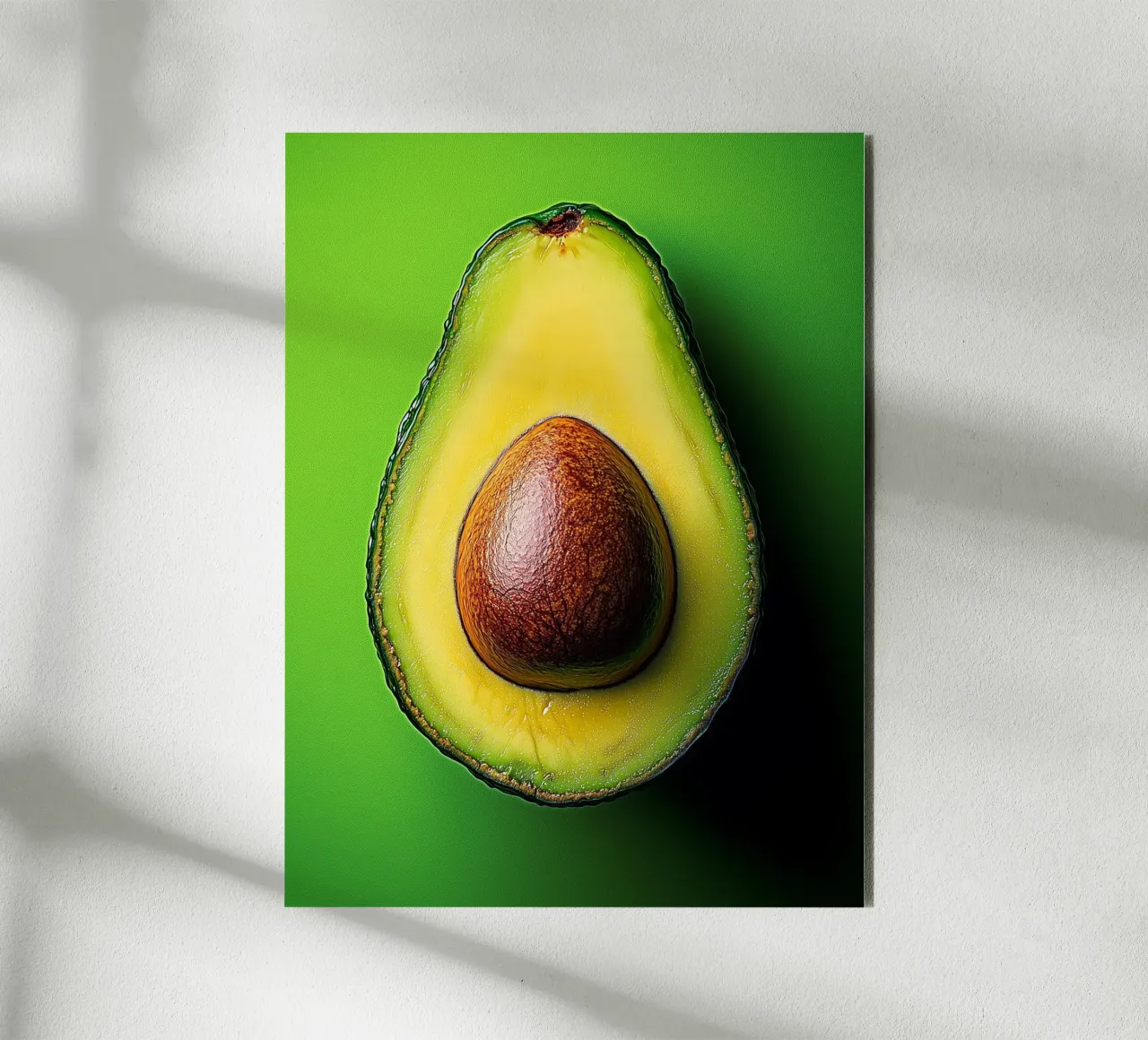 Avocado su sfondo verde alluminio dibond da Spice & Style