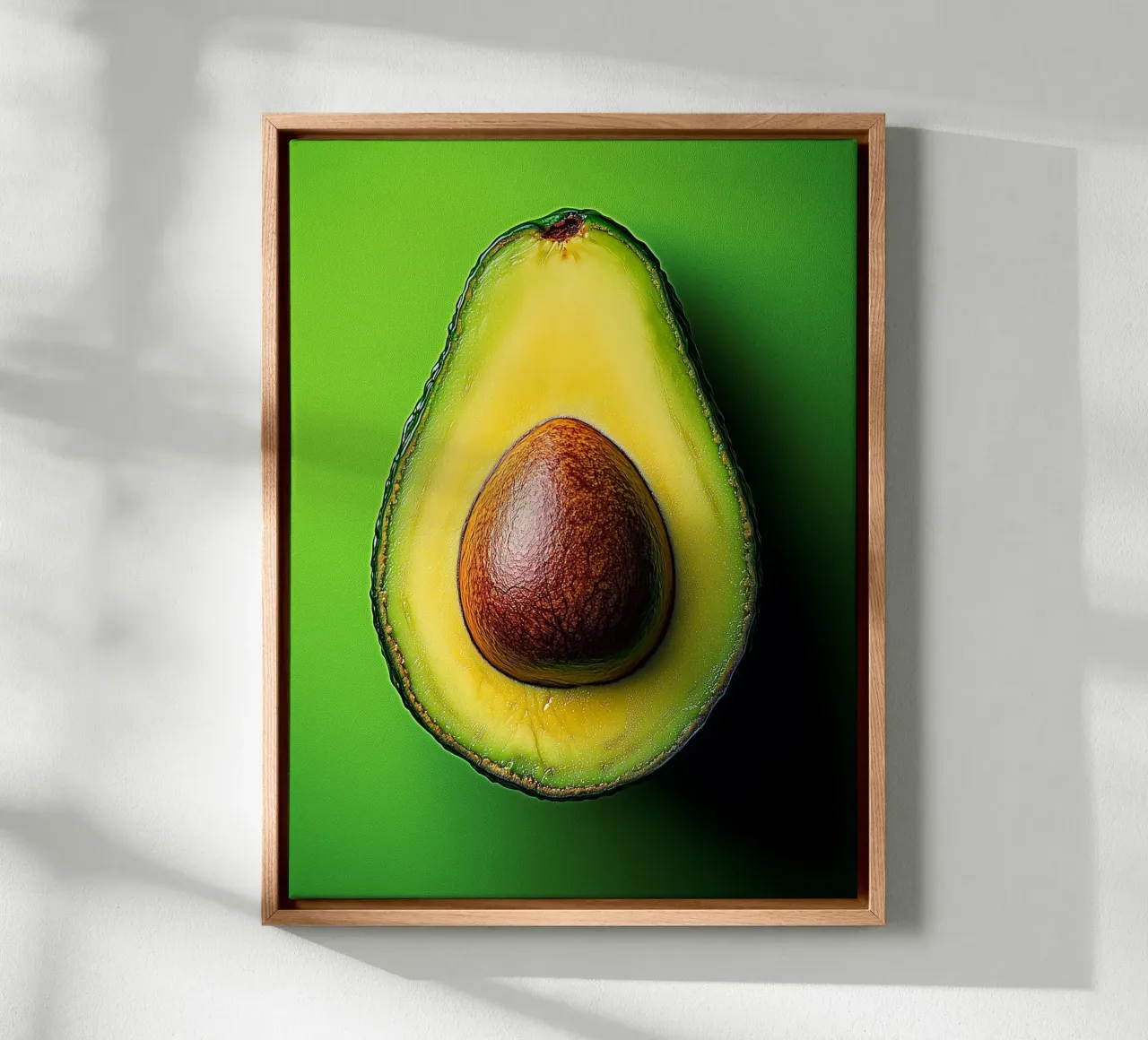 Avocado op groene achtergrond canvas met Baklijst van Spice & Style