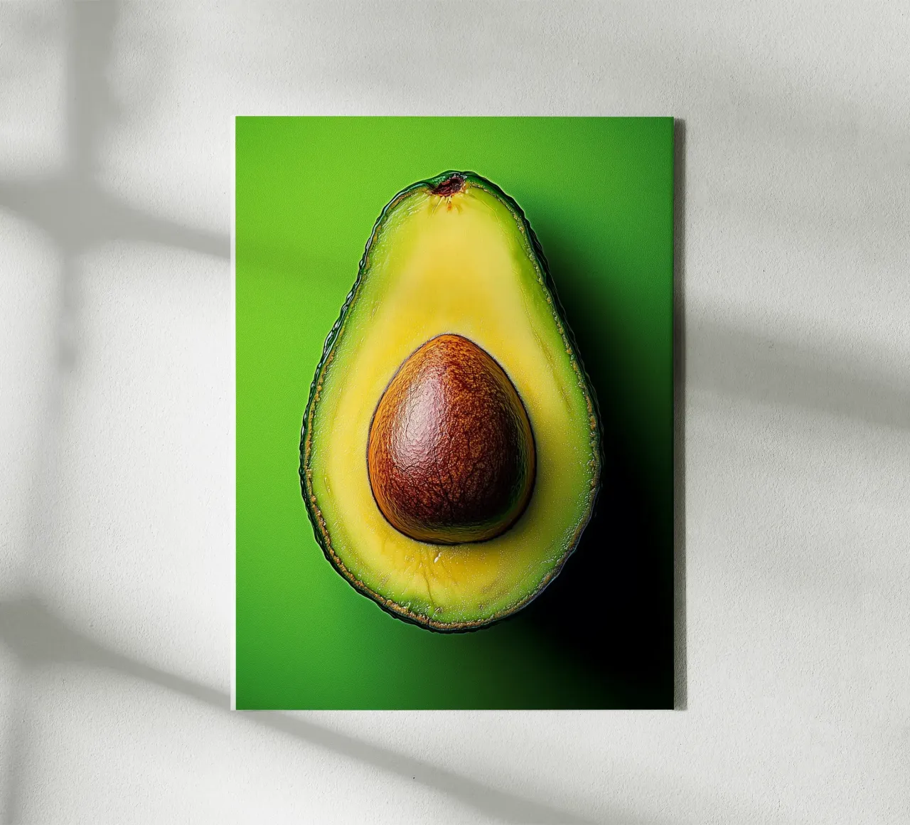 Avocado op groene achtergrond canvas met Baklijst van Spice & Style