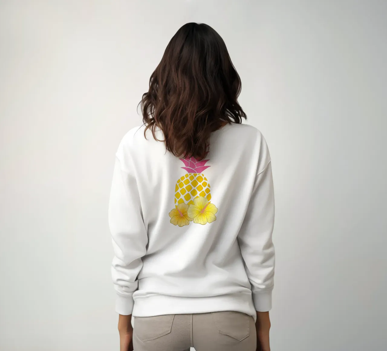 Ananas e vibrazioni estive in giallo e rosa felpa da CalliLetters