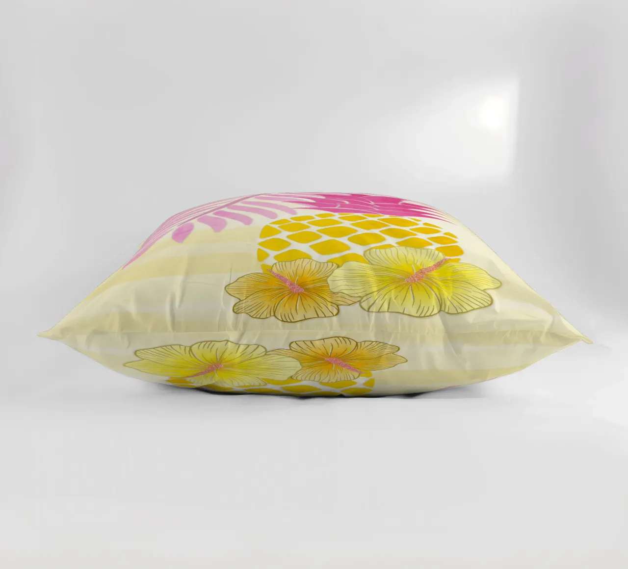 Ananas e vibrazioni estive in giallo e rosa cuscino da CalliLetters