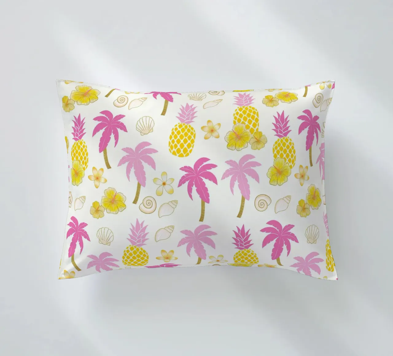 Ananas e vibrazioni estive in giallo e rosa cuscino da CalliLetters