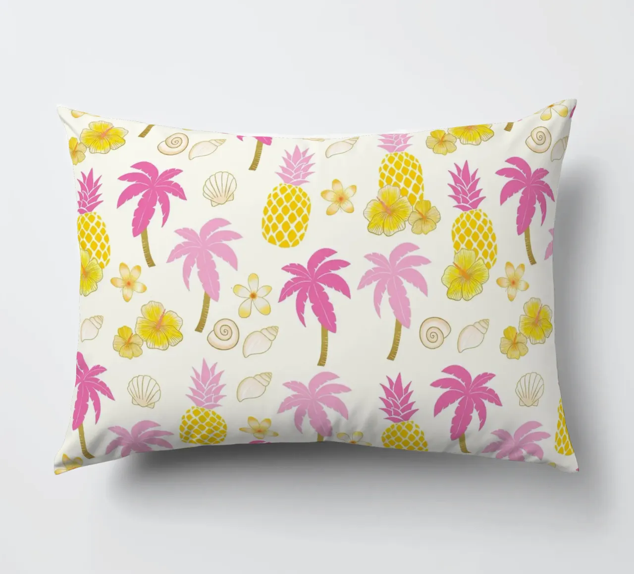 Ananas e vibrazioni estive in giallo e rosa cuscino da CalliLetters