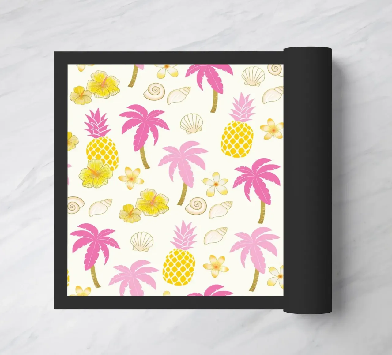 Ananas e vibrazioni estive in giallo e rosa zerbino da CalliLetters