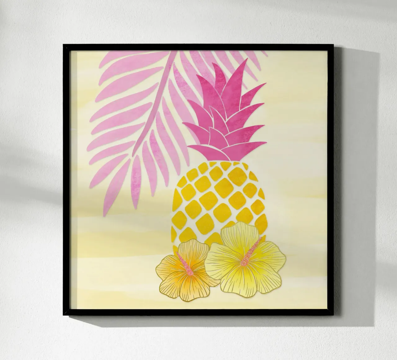 Ananas et Summer Vibes en jaune et rose poster de CalliLetters
