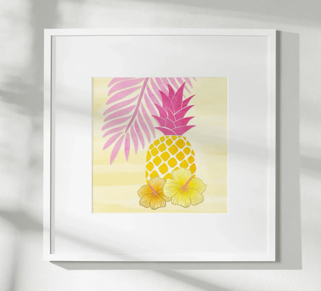 Ananas et Summer Vibes en jaune et rose poster de CalliLetters