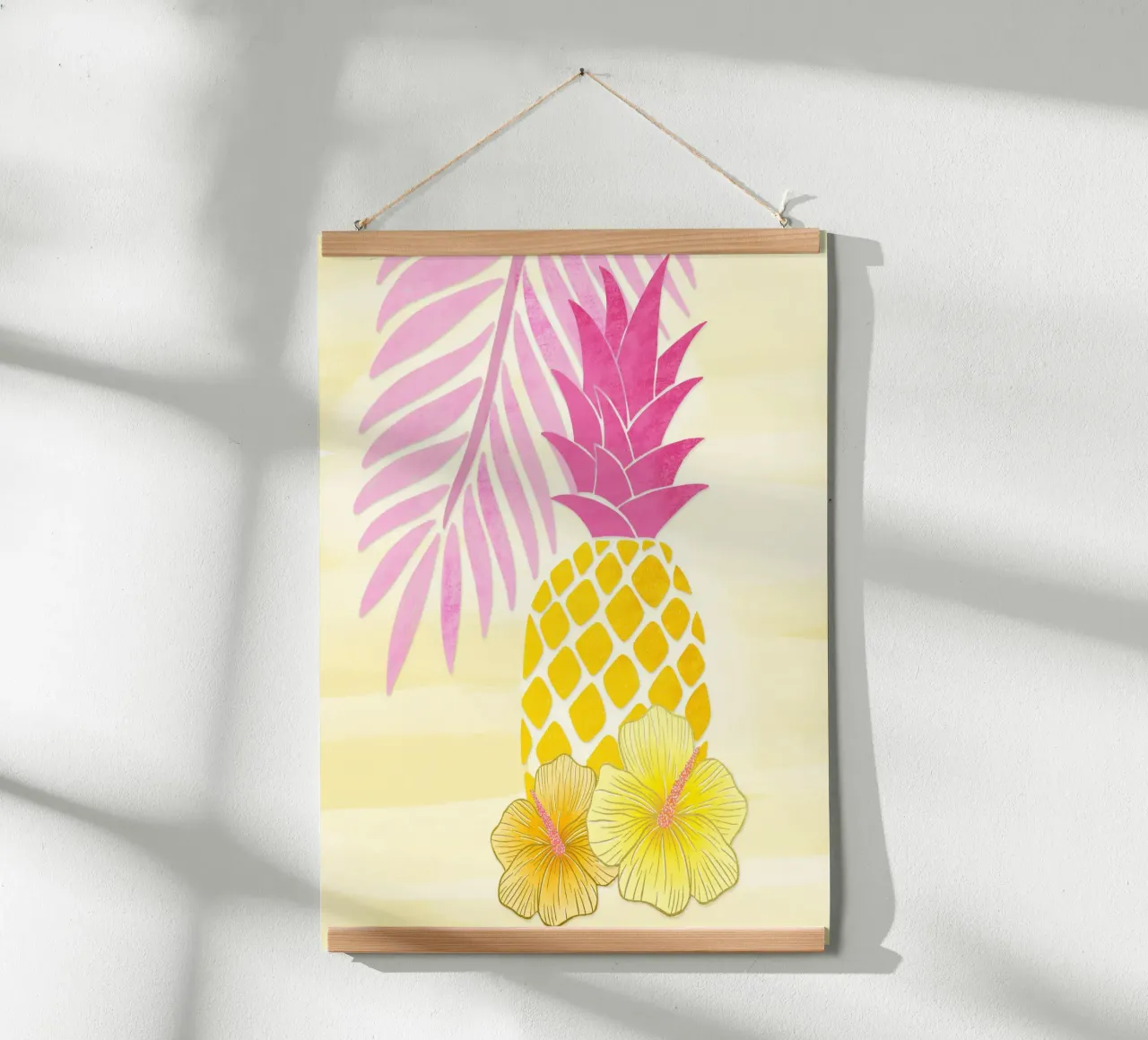 Ananas et Summer Vibes en jaune et rose poster de CalliLetters