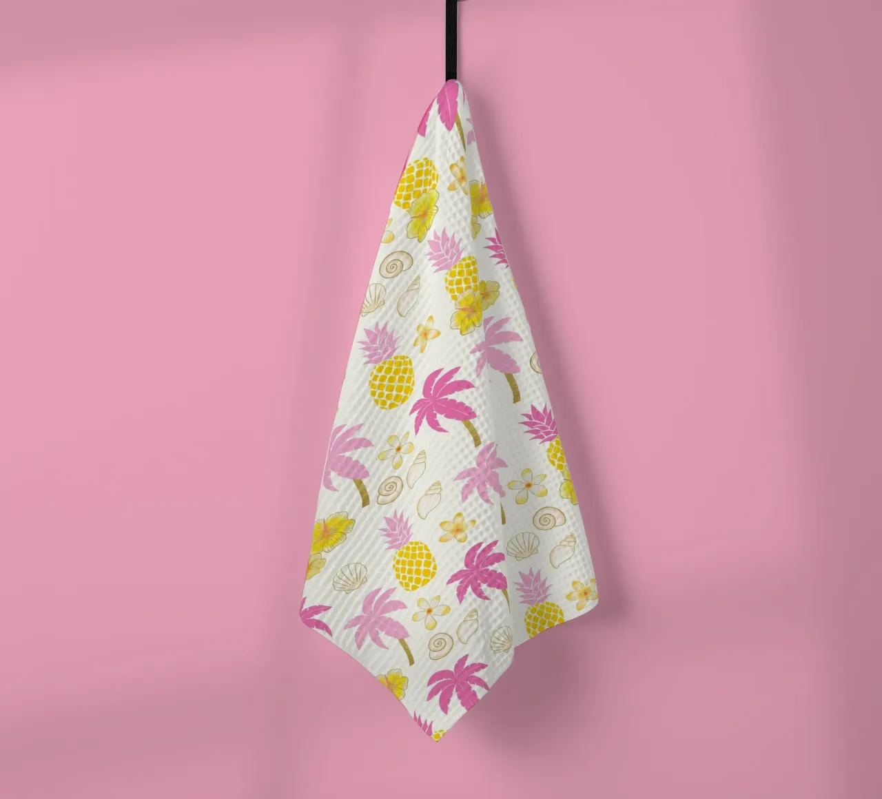 Ananas et Summer Vibes en jaune et rose torchon de CalliLetters