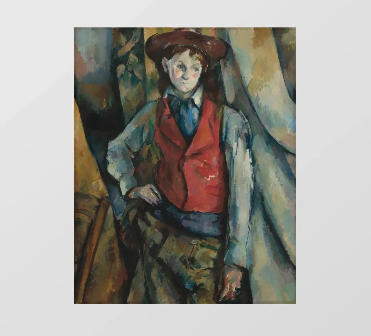 Paul Cézanne - Ragazzo con gilet rosso pellicola backlit da Timeless Artworks