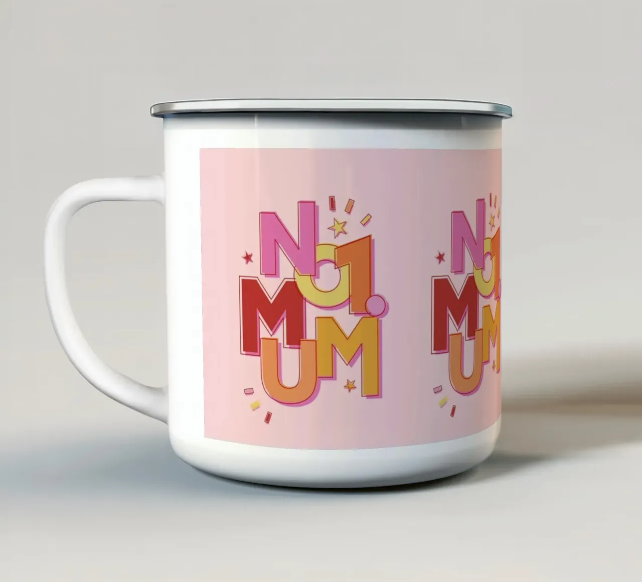 No. 1 Mum Typography Art Print - Mother's Day Gift tazza in smalto da showmemars