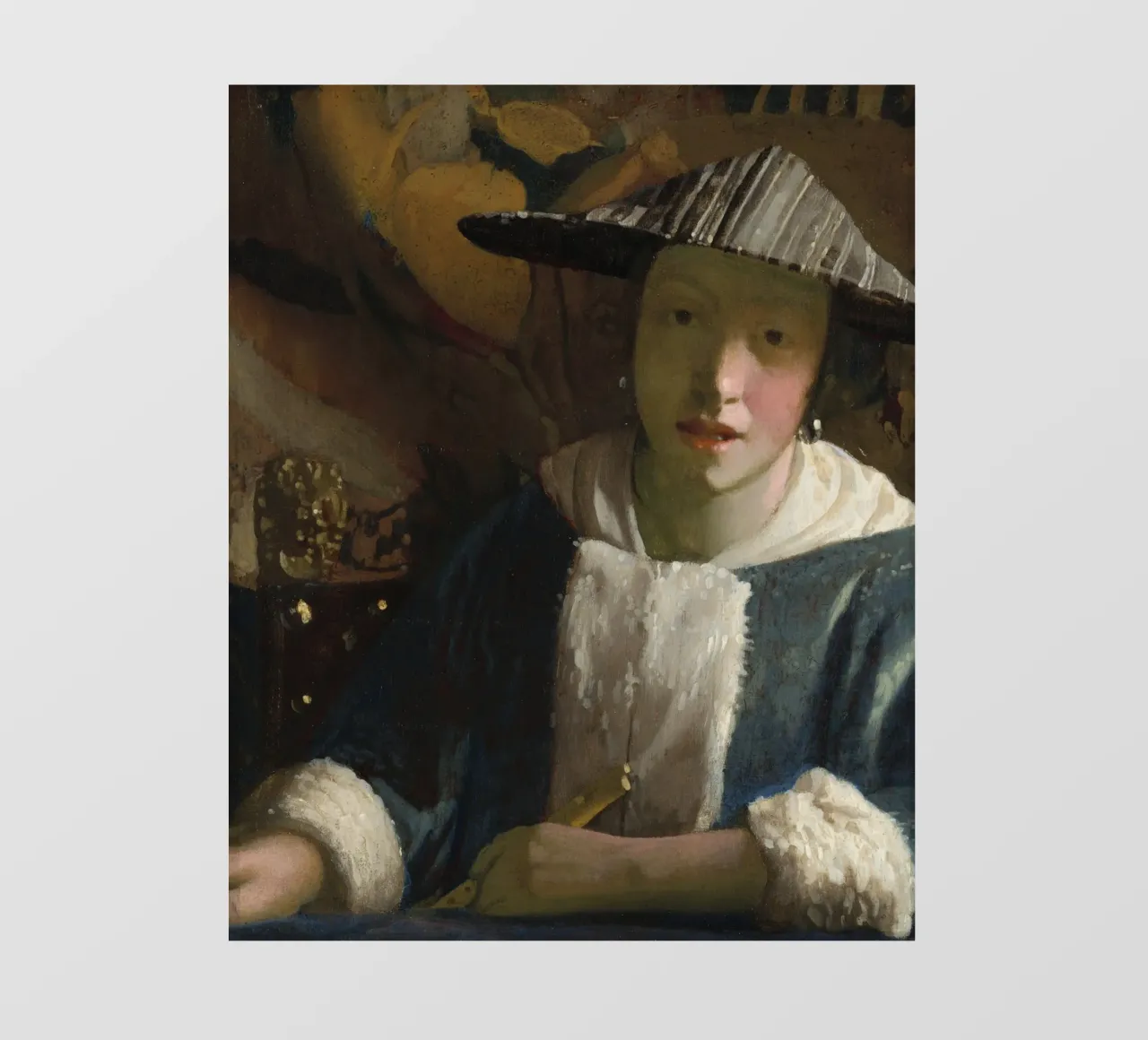 Attribuito a Johannes Vermeer, Ragazza con flauto pellicola backlit da Timeless Artworks