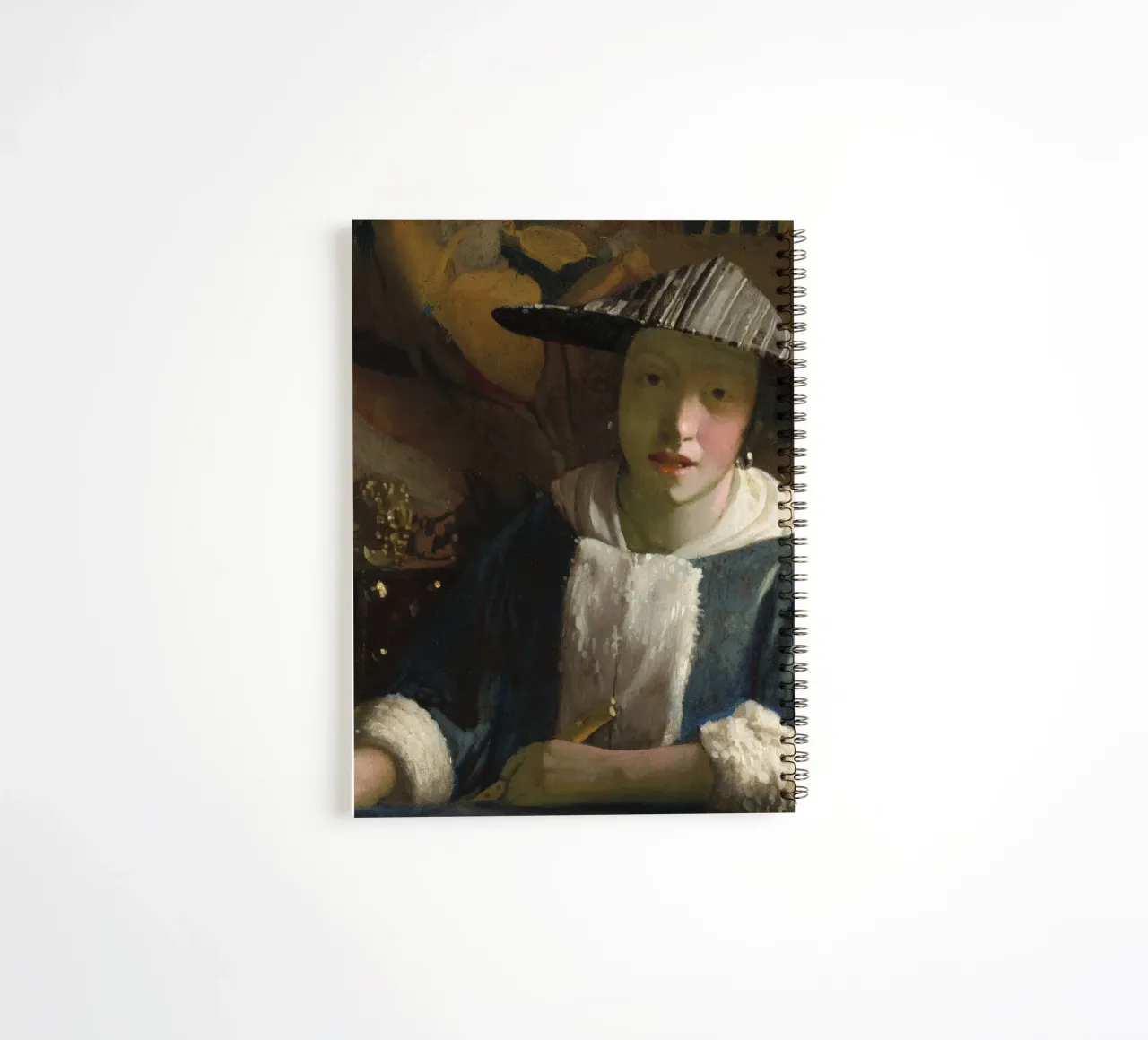 Attributed to Johannes Vermeer, Girl with a Flute spiral notebook by Timeless Artworks