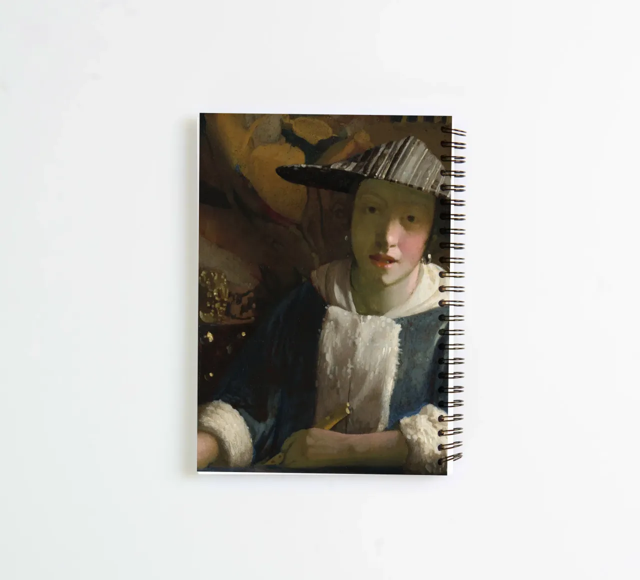 Attributed to Johannes Vermeer, Girl with a Flute spiral notebook by Timeless Artworks