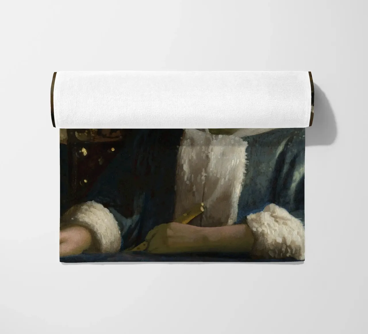 Attribuito a Johannes Vermeer, Ragazza con flauto telo mare da Timeless Artworks