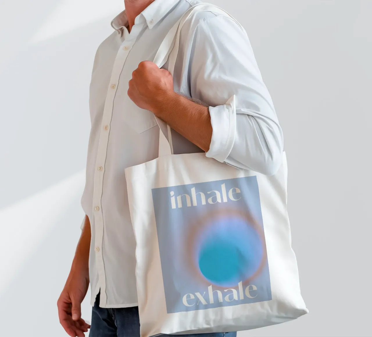 Inhale Exhale borsa in juta da treechild