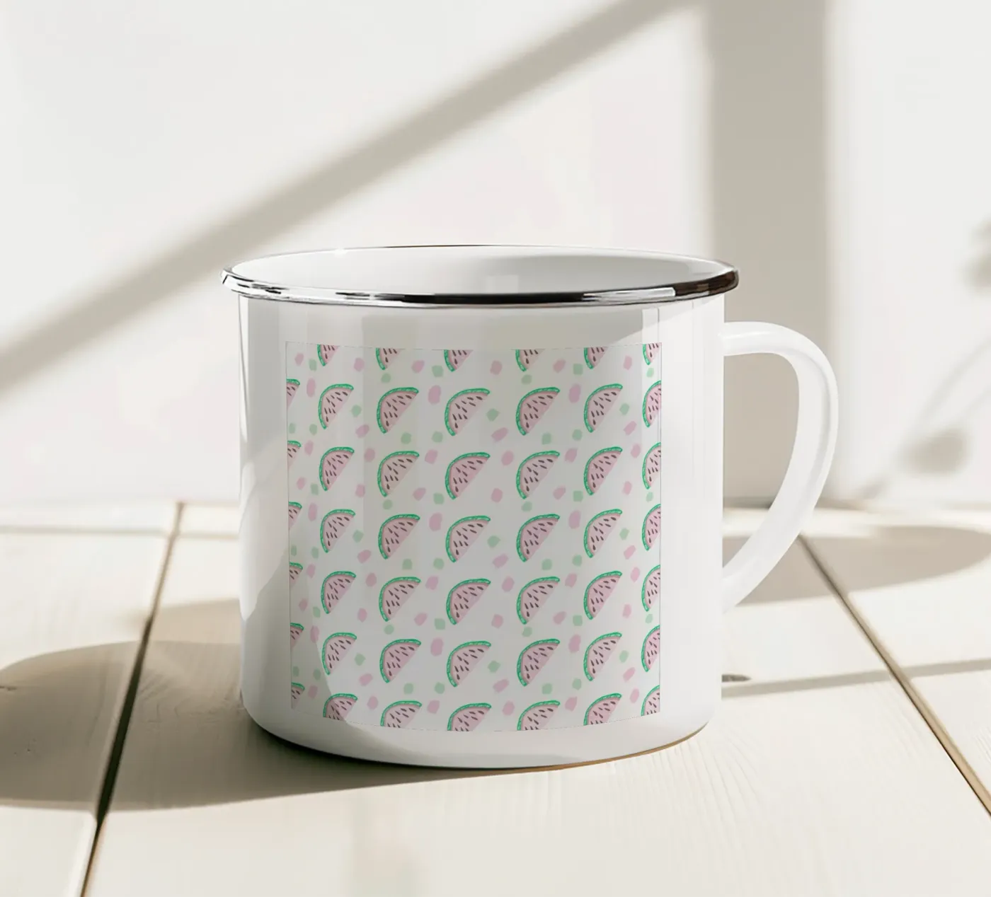 Watermelon Pattern enamel mug by Vasare Nar