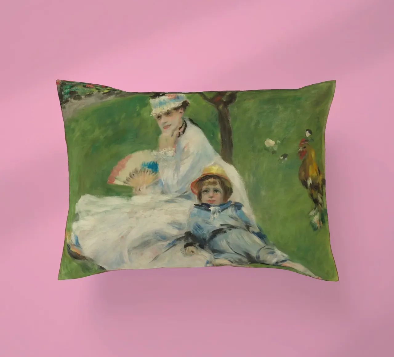 Pierre-Auguste Renoir - Madame Monet e suo figlio cuscino da Timeless Artworks
