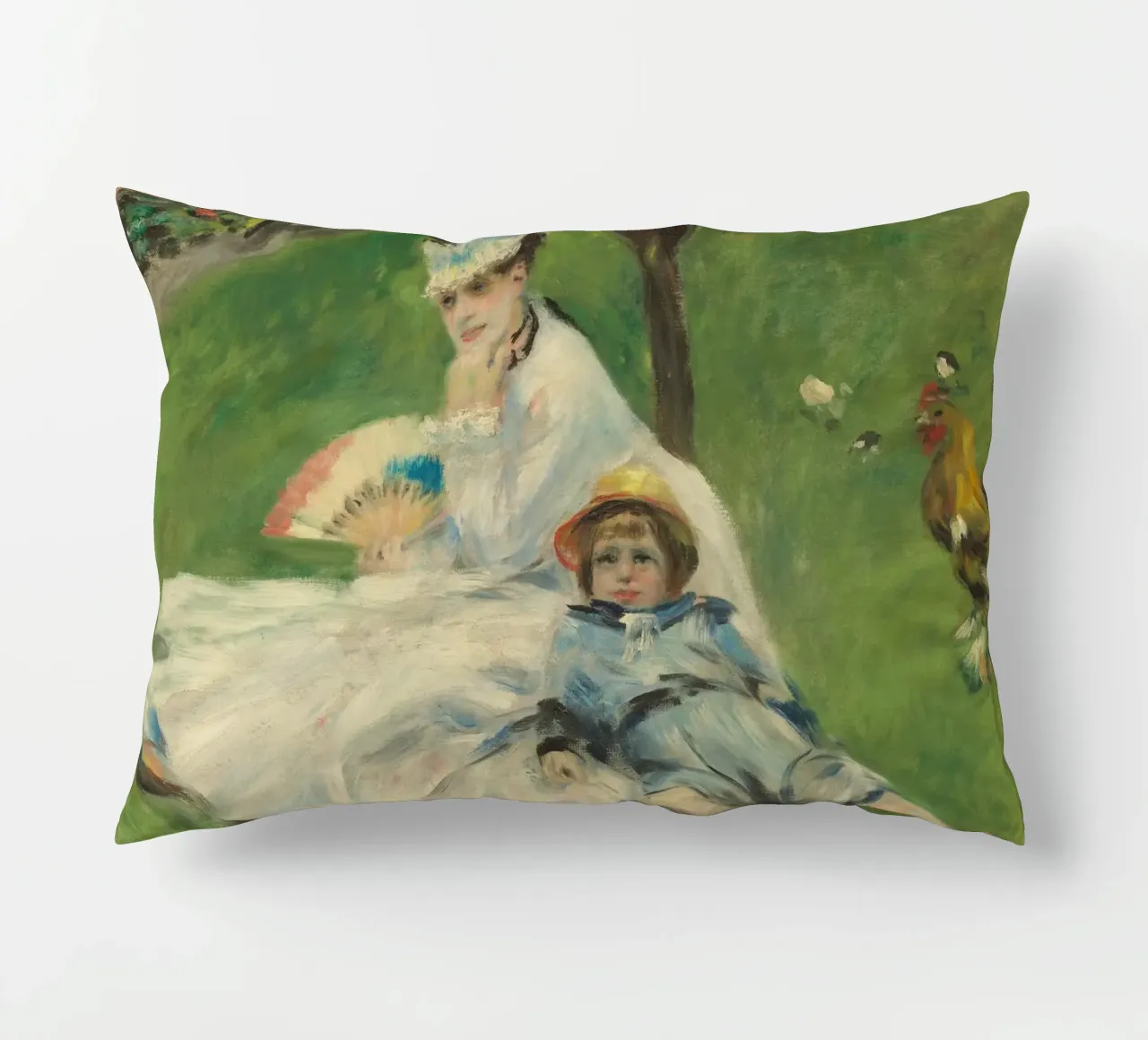 Pierre-Auguste Renoir - Madame Monet e suo figlio cuscino da Timeless Artworks