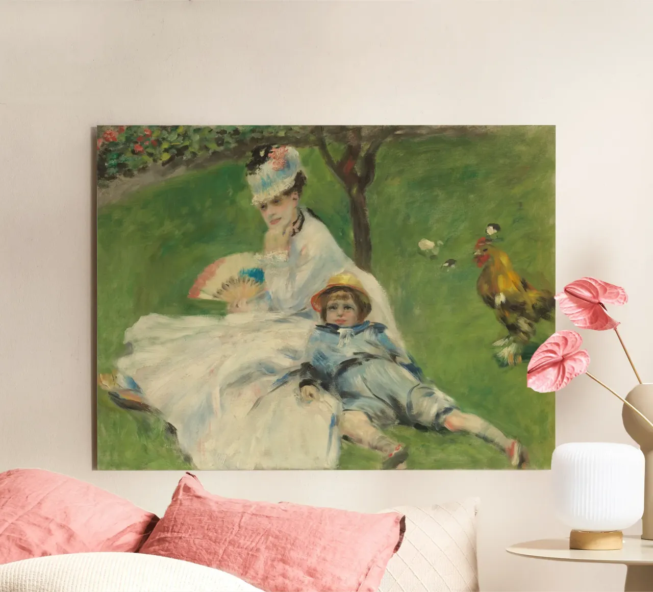 Pierre-Auguste Renoir - Madame Monet e suo figlio pannello forex da Timeless Artworks