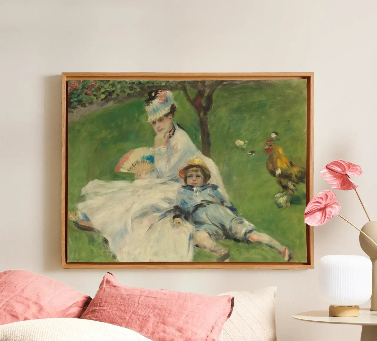 Pierre-Auguste Renoir - Madame Monet e suo figlio tela con Cornice a cassetta da Timeless Artworks
