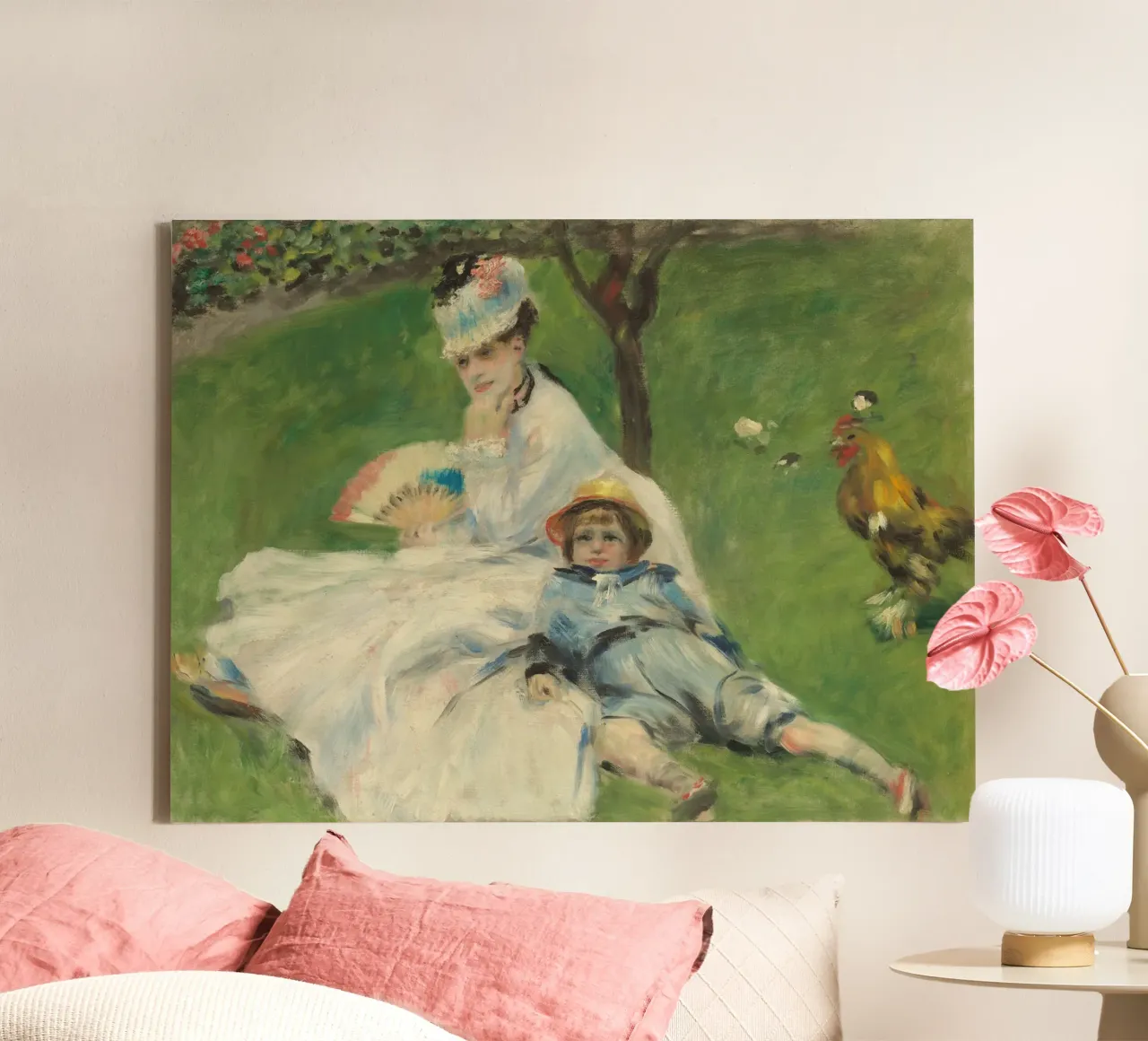 Pierre-Auguste Renoir - Madame Monet e suo figlio tela con Cornice a cassetta da Timeless Artworks