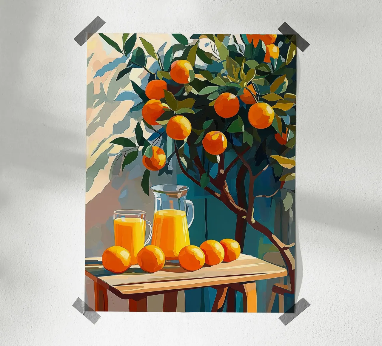 Arancio soleggiato poster con telaio in plastica da Spice & Style