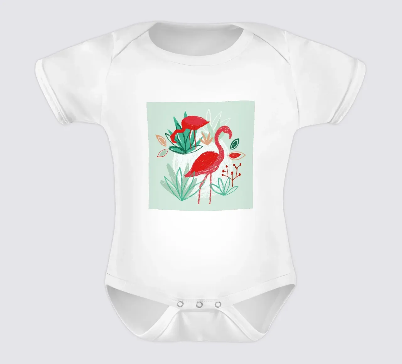 The Two Flamingos body neonato maniche corte da BlauMaschine