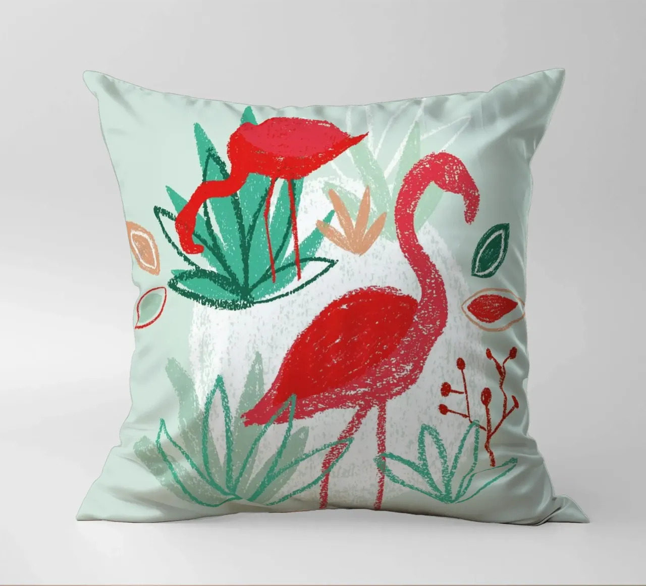 The Two Flamingos cuscino da BlauMaschine