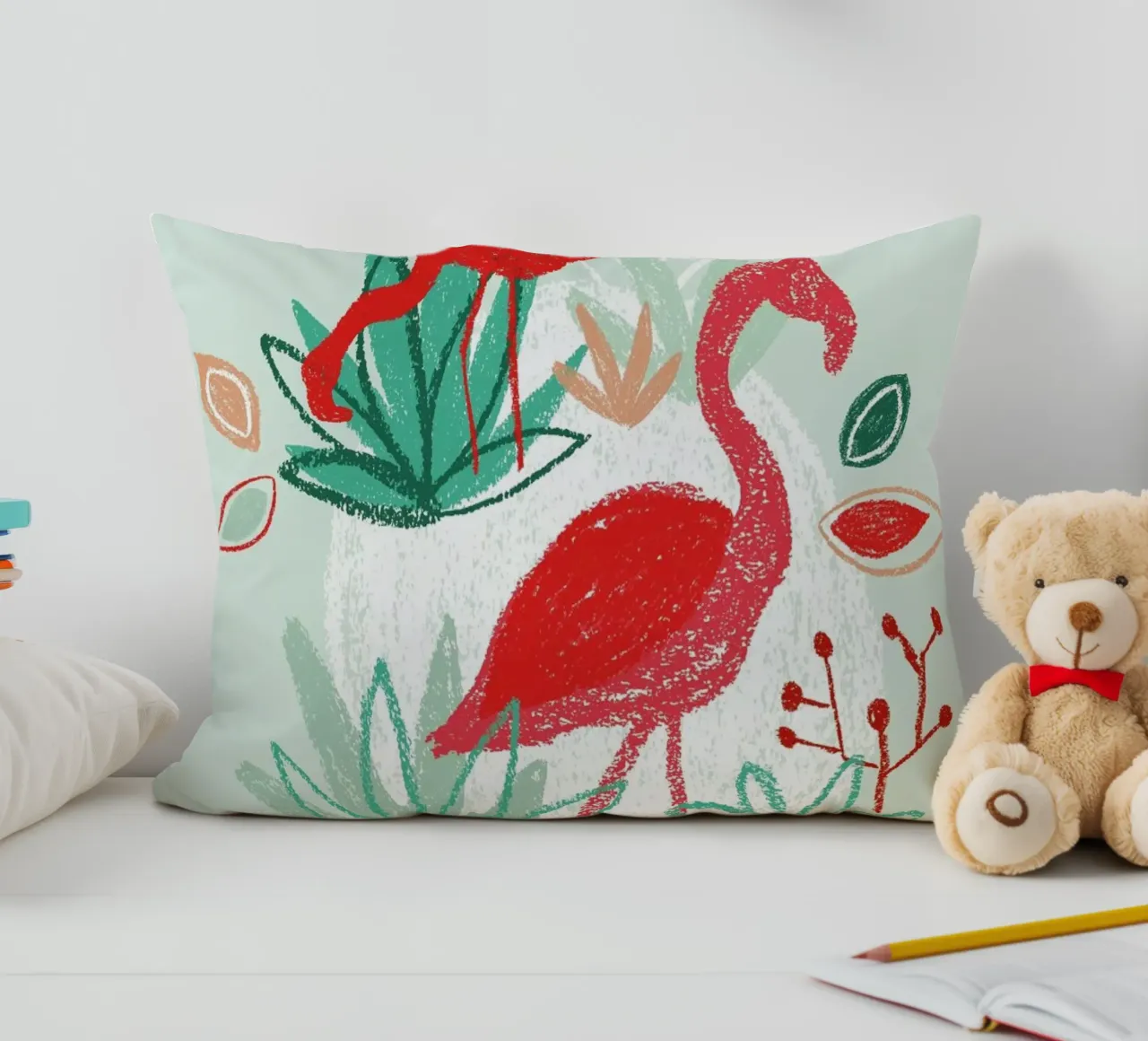 The Two Flamingos cuscino da BlauMaschine