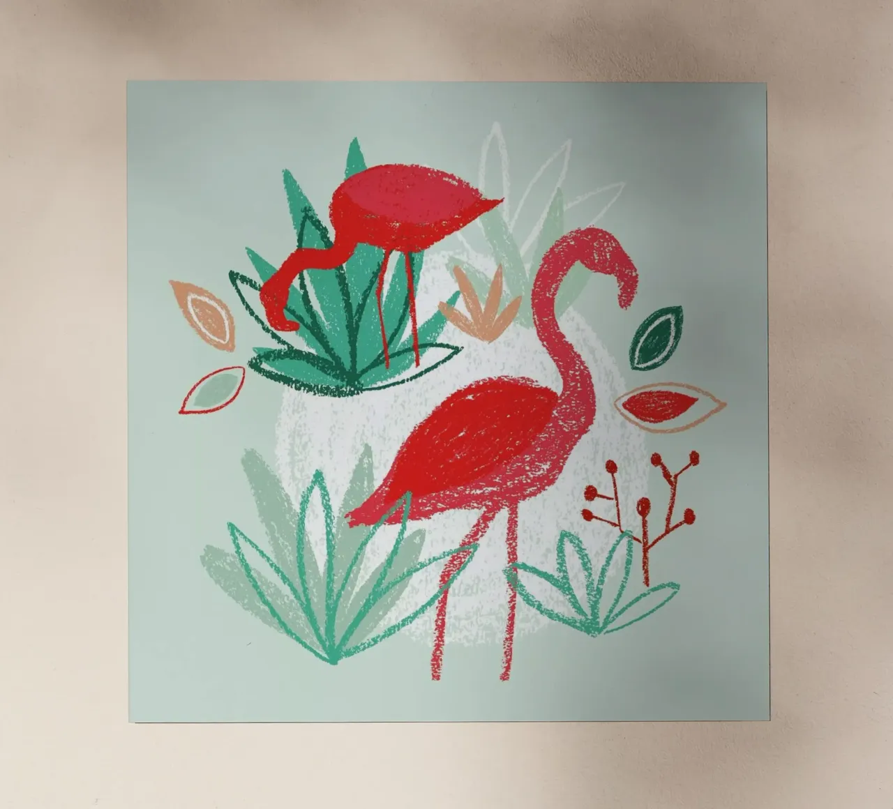 The Two Flamingos pellicola backlit da BlauMaschine