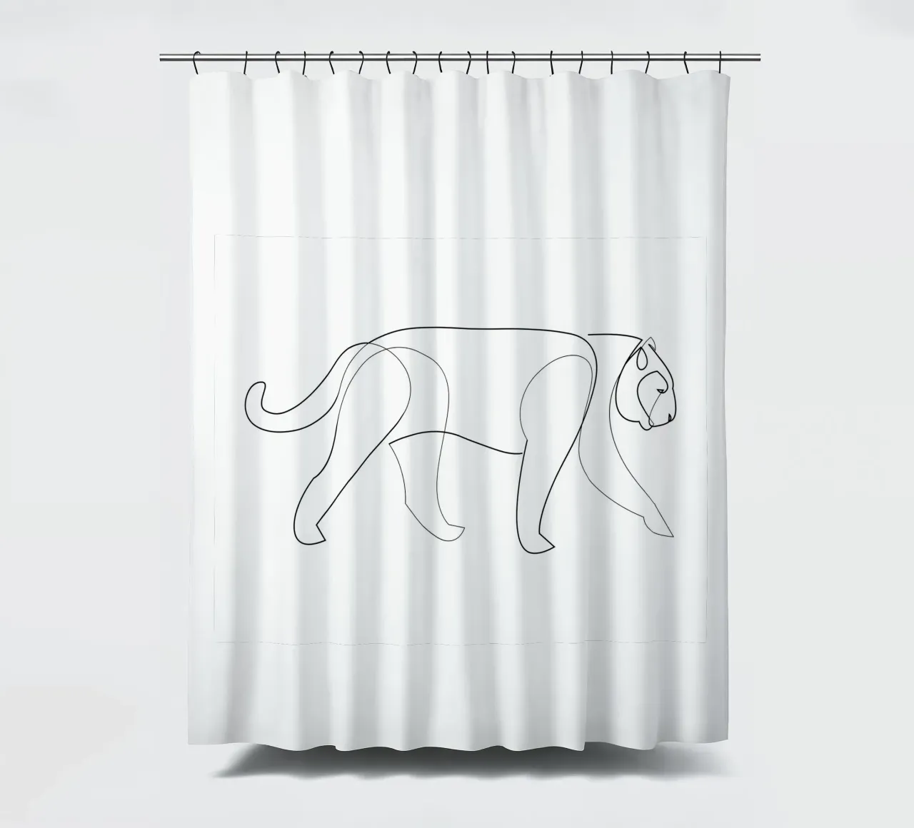 Grande gatto - una linea panthera tenda da doccia da Addillum