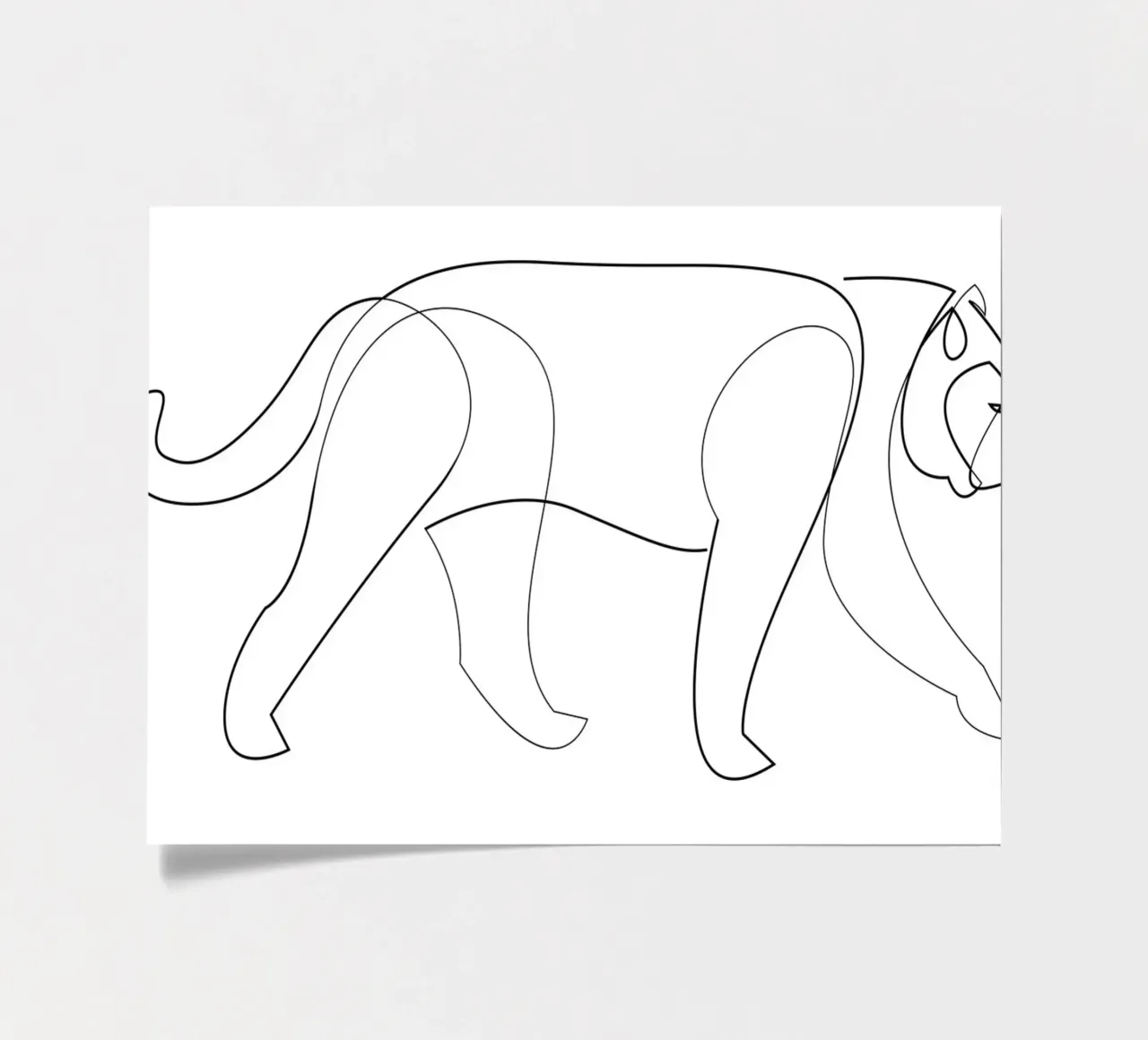 Big cat - one line panthera sticker sheet by Addillum