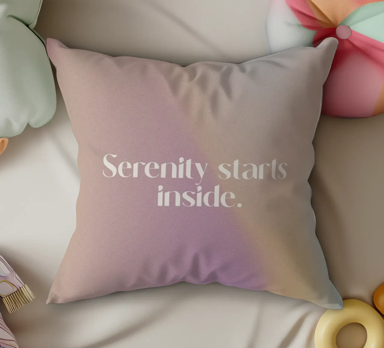 Serenity Starts Inside cuscino da treechild