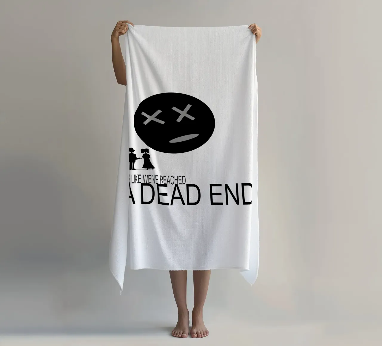 Dead End Funny Sarcastic Sarcasm Minimalistic beach towel by sillyindustries