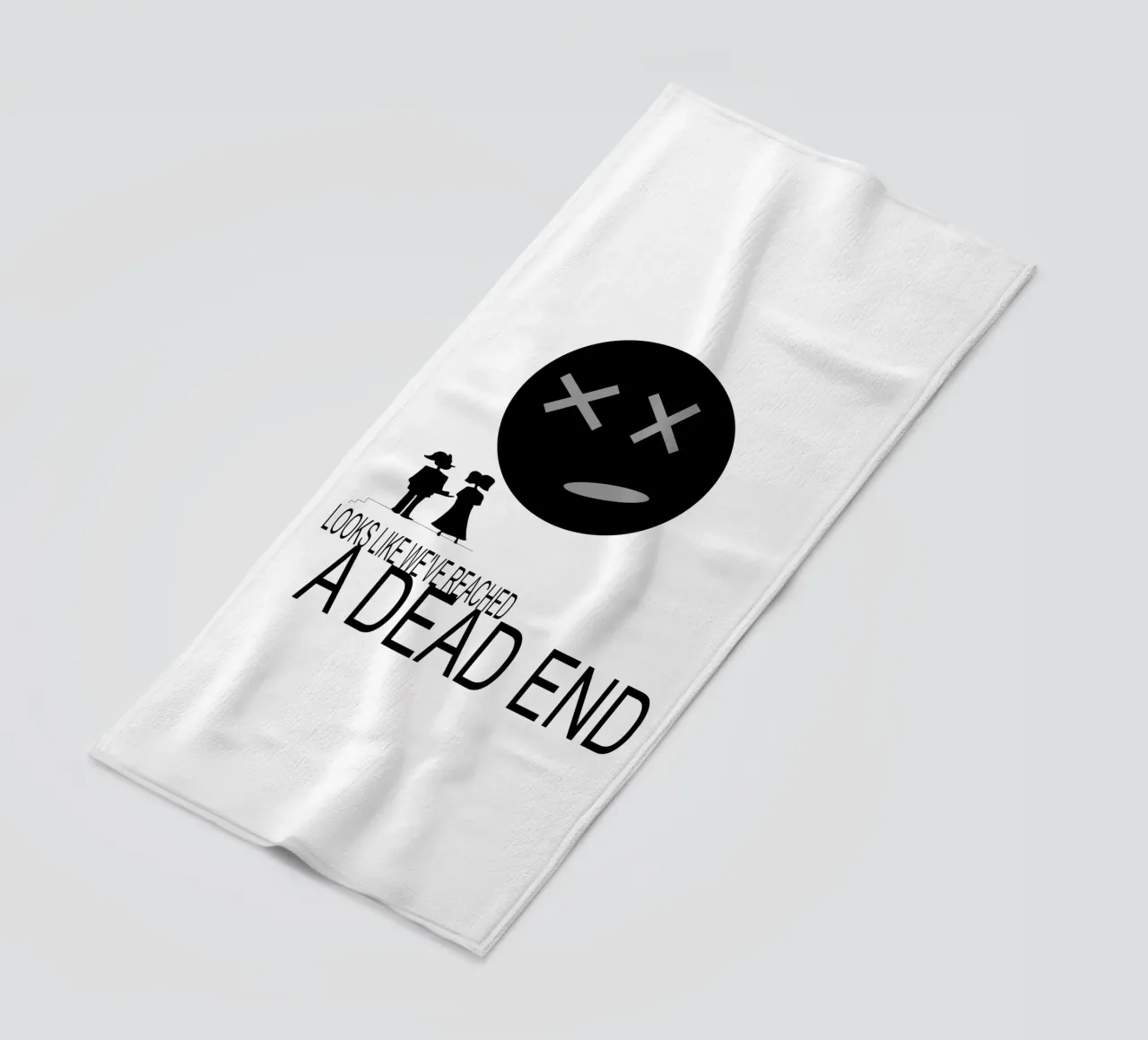 Dead End Funny Sarcastic Sarcasm Minimalistic beach towel by sillyindustries
