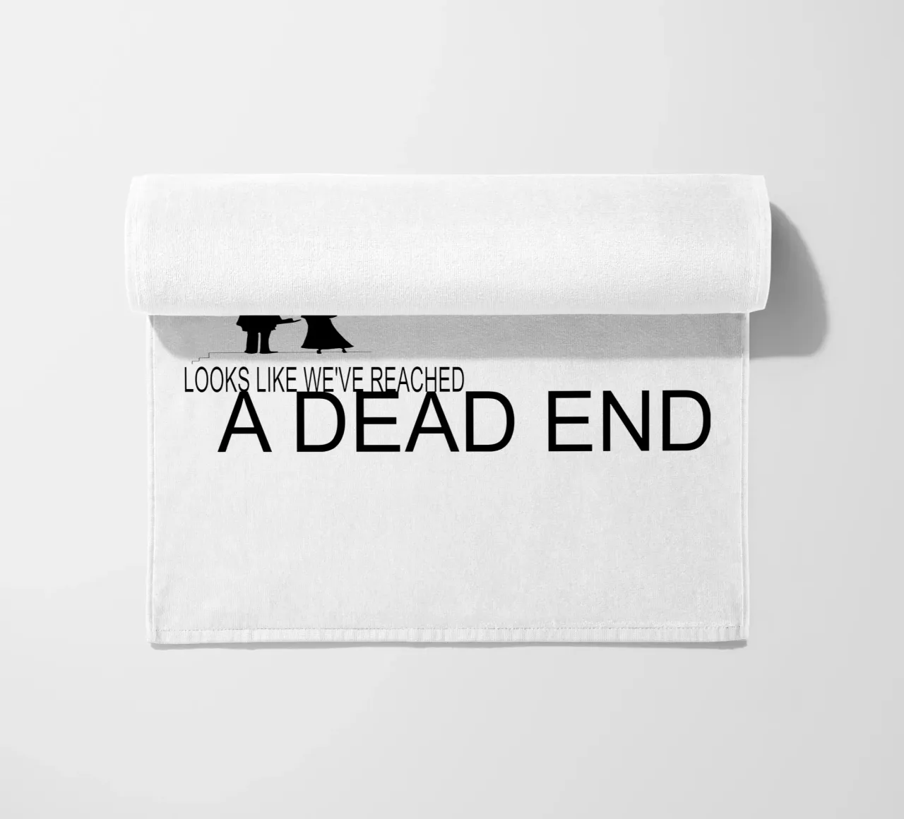Dead End Funny Sarcastic Sarcasm Minimalistic beach towel by sillyindustries