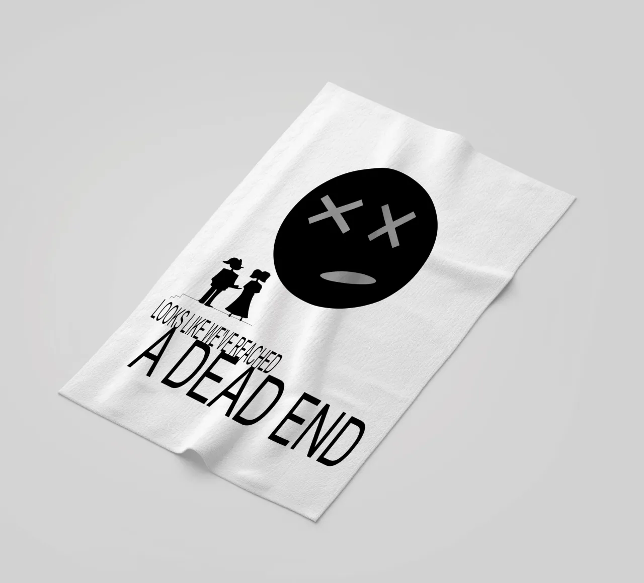 Dead End Funny Sarcastic Sarcasm Minimalistic beach towel by sillyindustries
