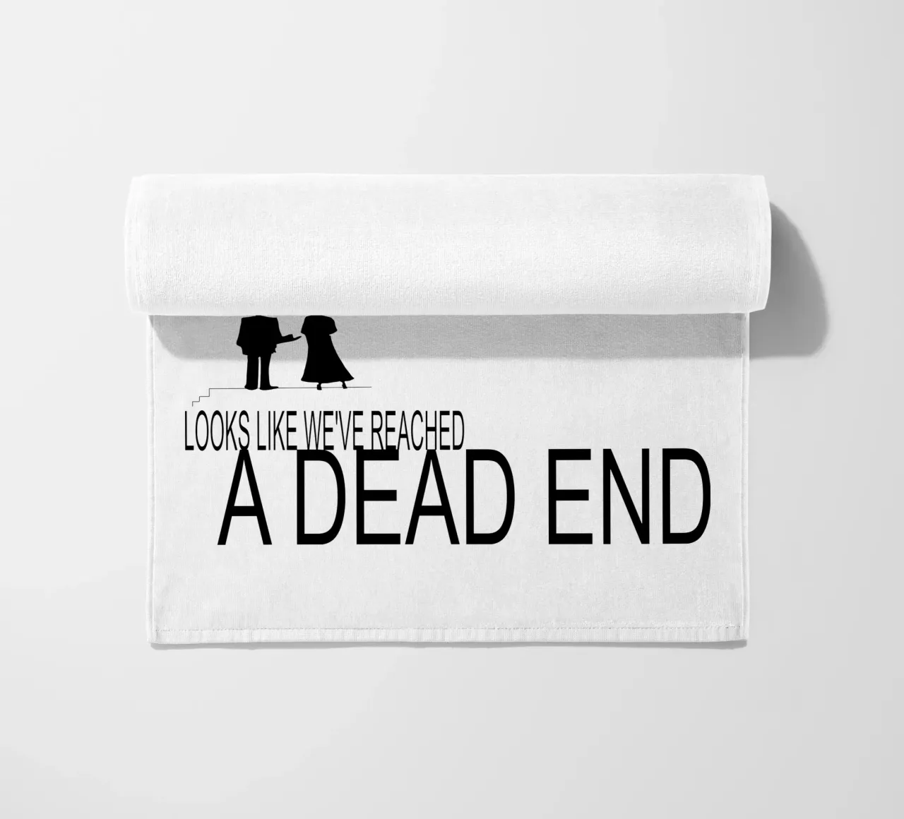 Dead End Funny Sarcastic Sarcasm Minimalistic beach towel by sillyindustries