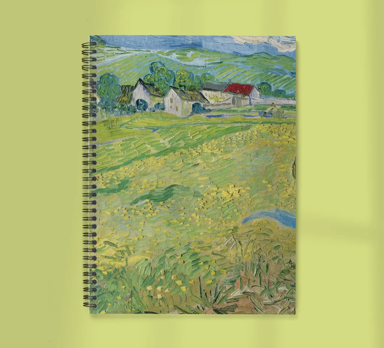 Vincent van Gogh - View of Vessenots Near Auvers spiral notebook by Timeless Artworks