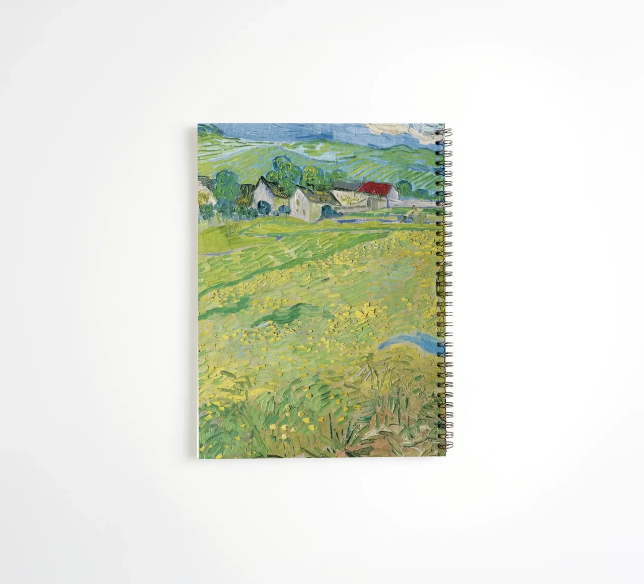 Vincent van Gogh - View of Vessenots Near Auvers spiral notebook by Timeless Artworks