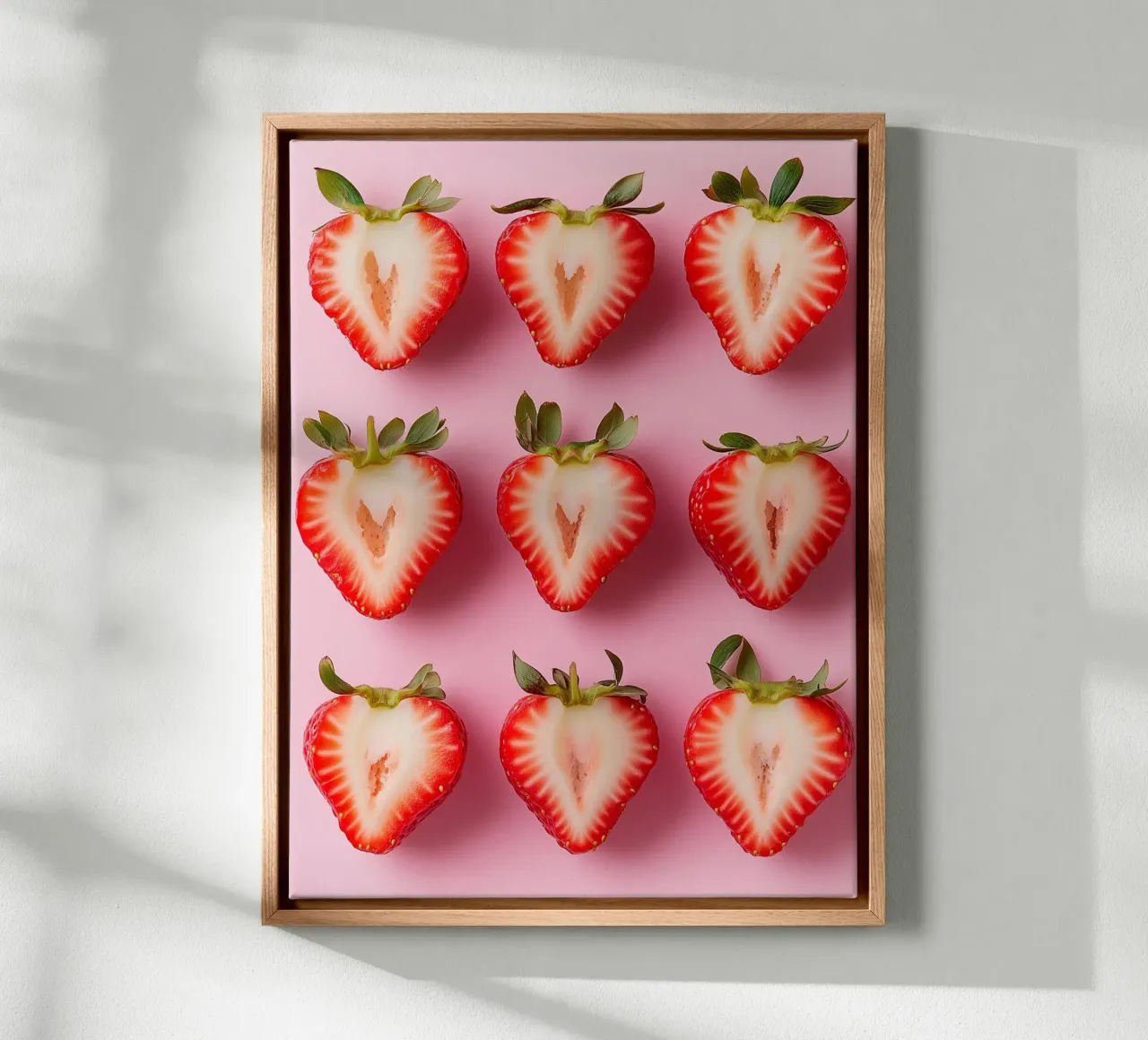 Fragole a forma di cuore tela con Cornice a cassetta da Spice & Style