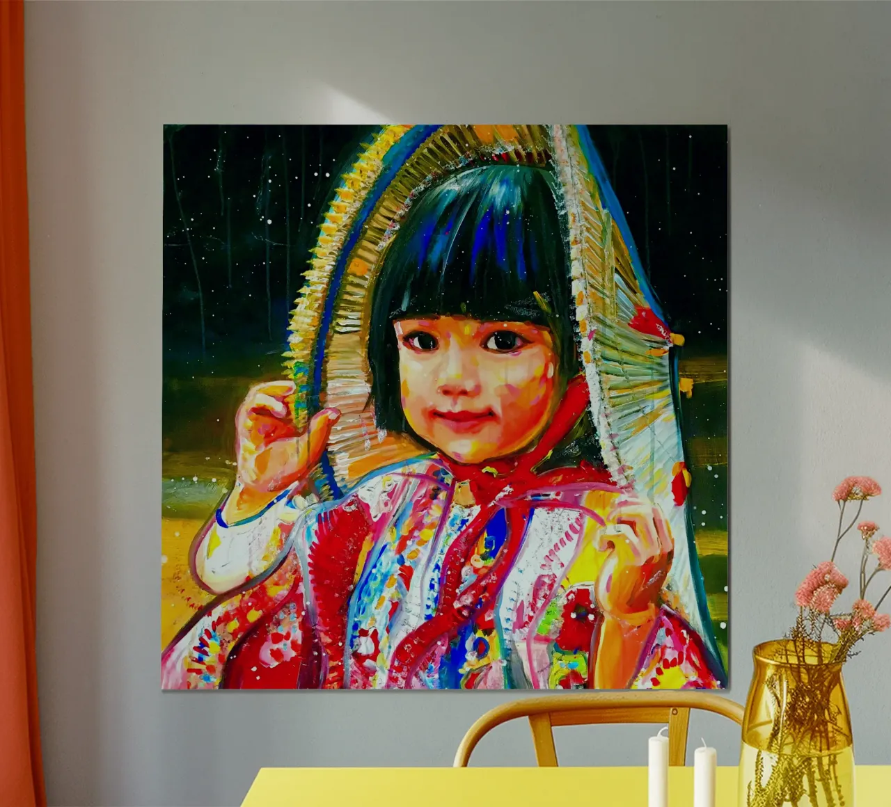 Sorriso dall'Asia poster con telaio in alluminio da Happy 😃 Art 🎨 by Christine Schnoell