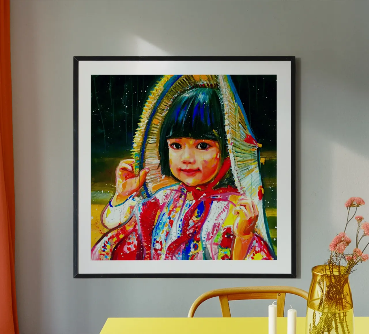 Sorriso dall'Asia poster con telaio in alluminio da Happy 😃 Art 🎨 by Christine Schnoell