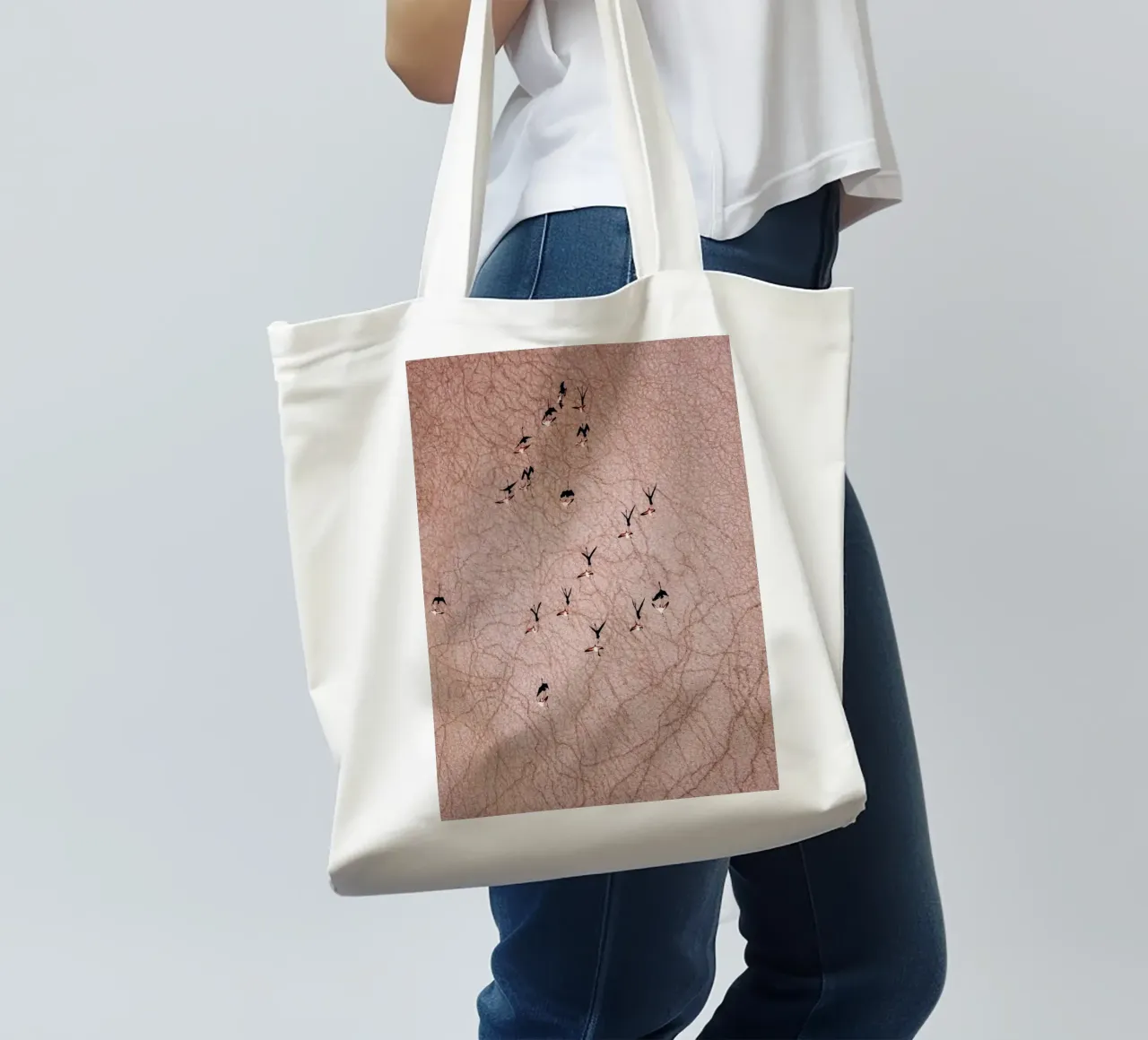 Flamingo borsa in juta da ROBERTO H