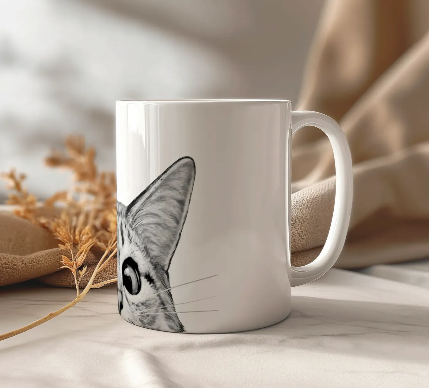Cat ceramic mug by Laura Graves