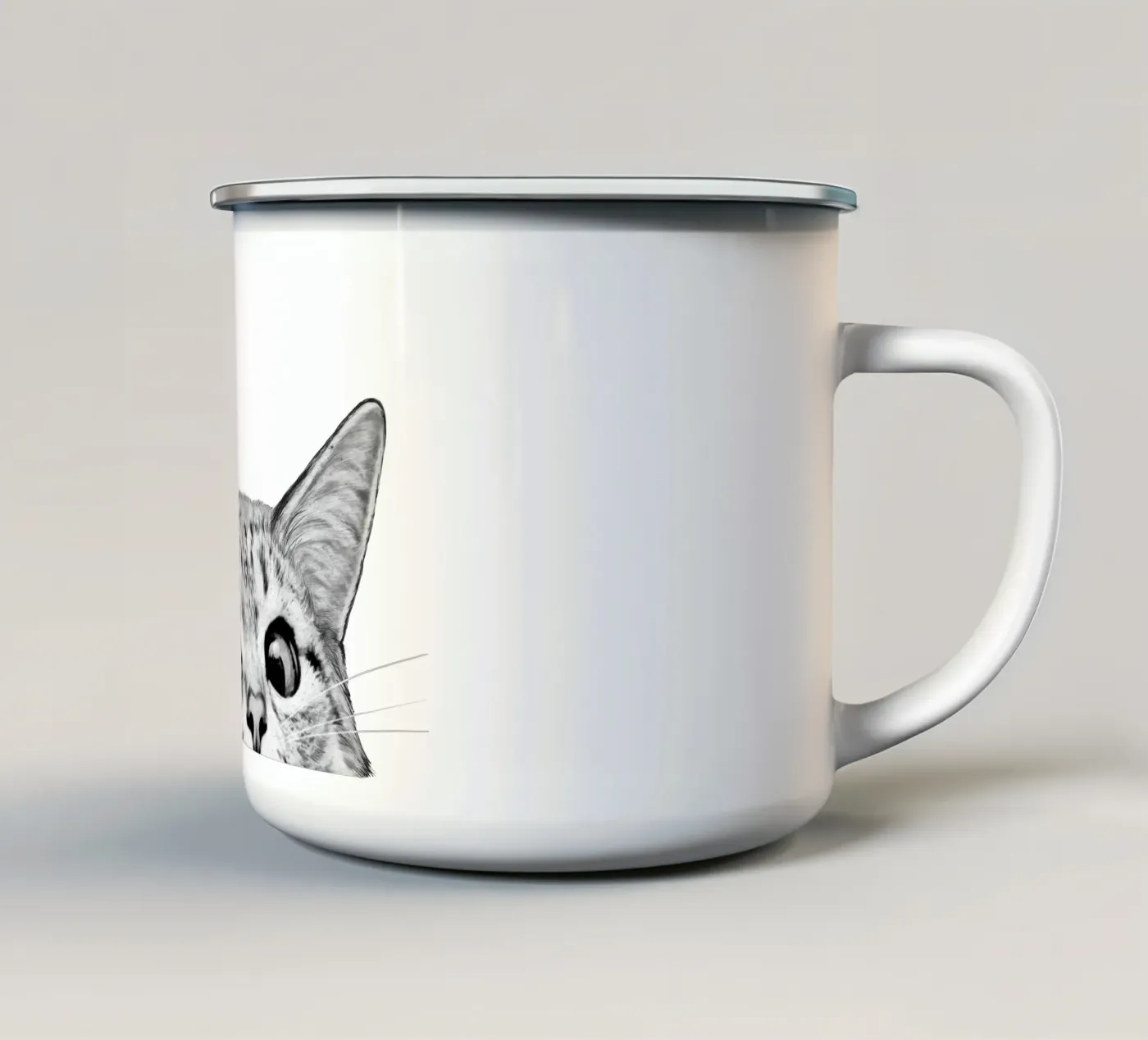 Cat Emaille Tasse von Laura Graves
